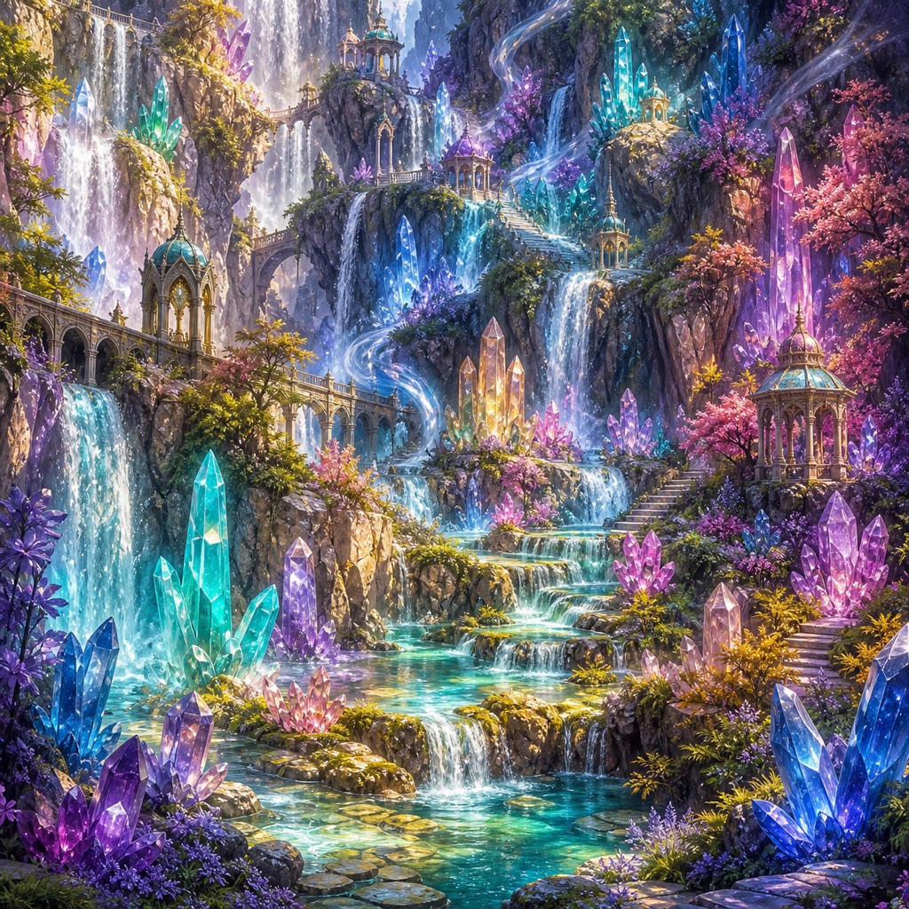 Crystal Cascades puzzle artwork