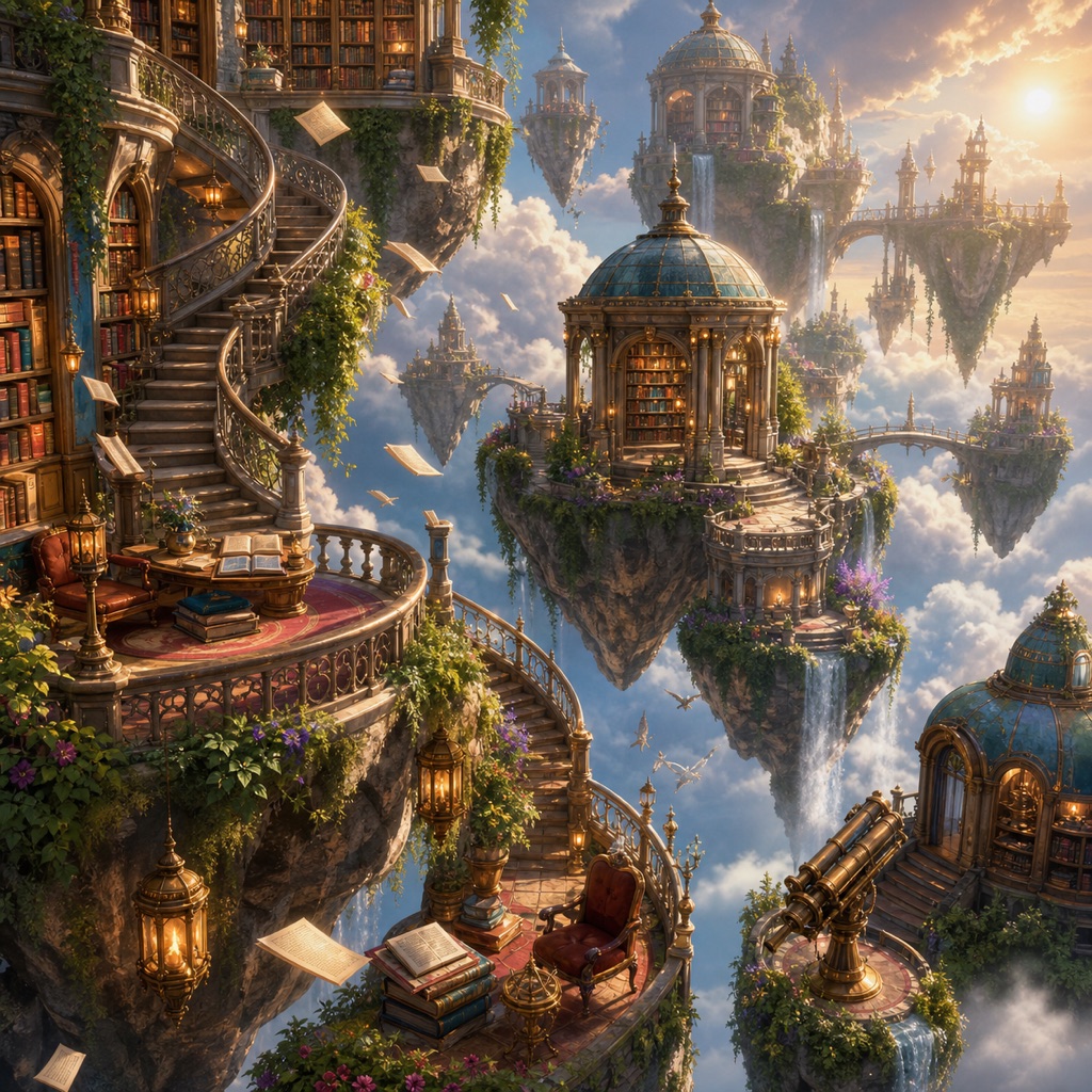 Floating Library puzzle artwork