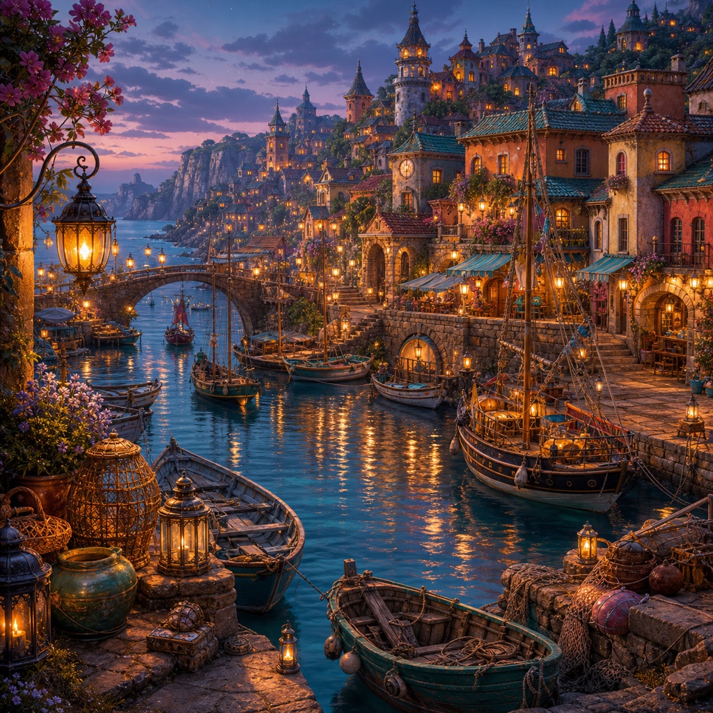 Lantern Harbor puzzle artwork